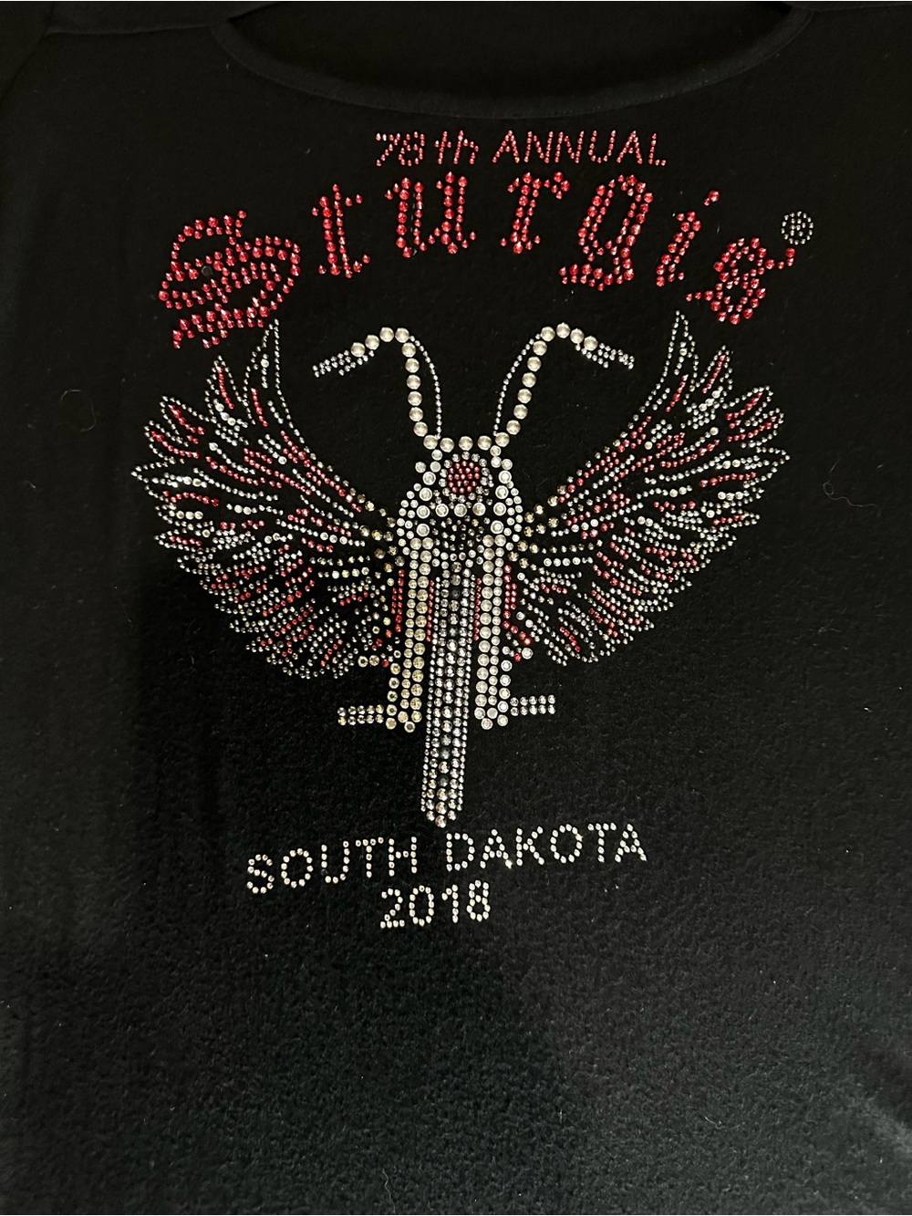 Sturgis Rhinestone Graphic tee- Black & Red